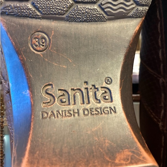 🌟 Sale Sanita Red Leather Clogs Shoes Size 39 - Picture 9 of 14